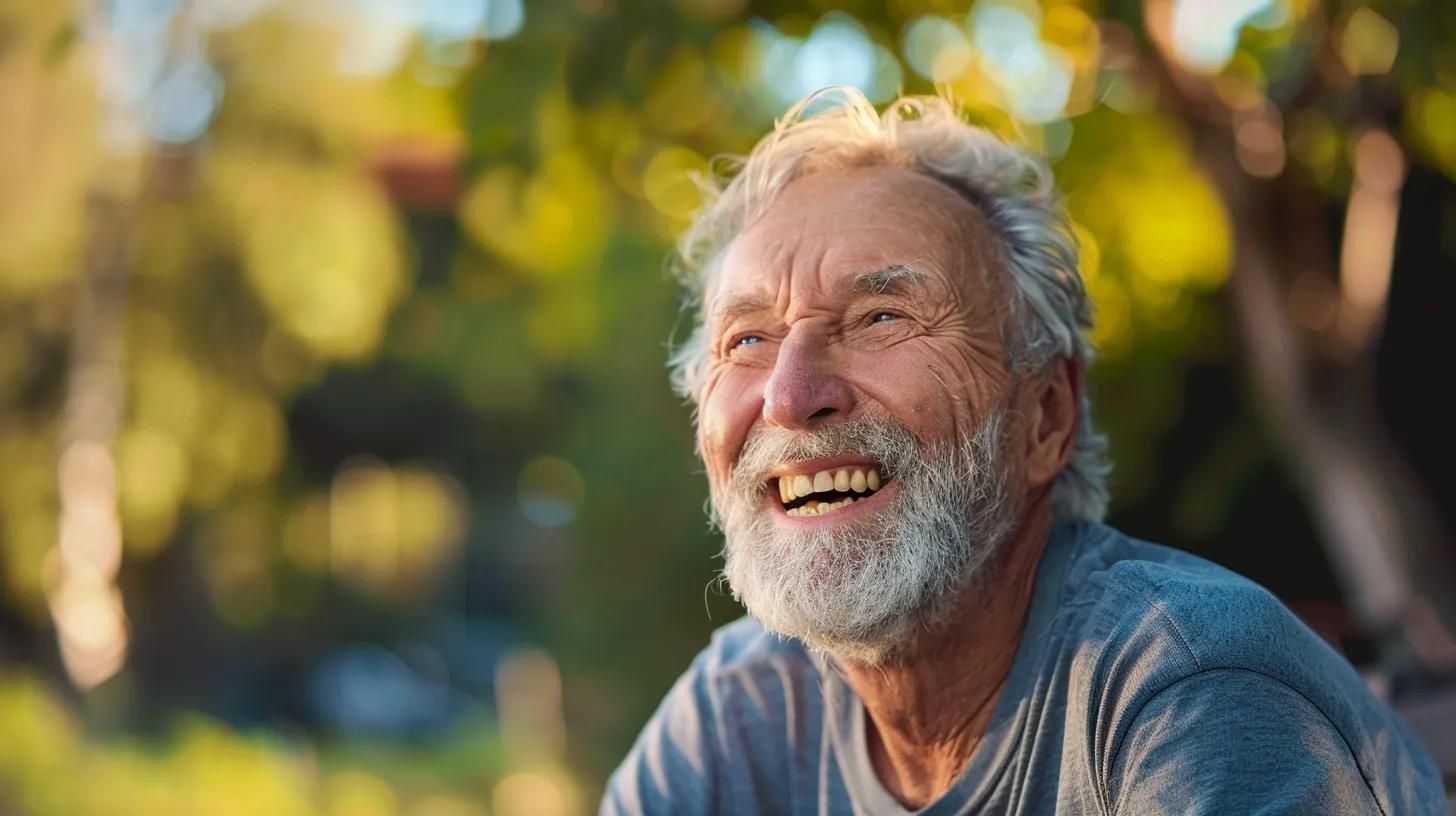 a happy older active man